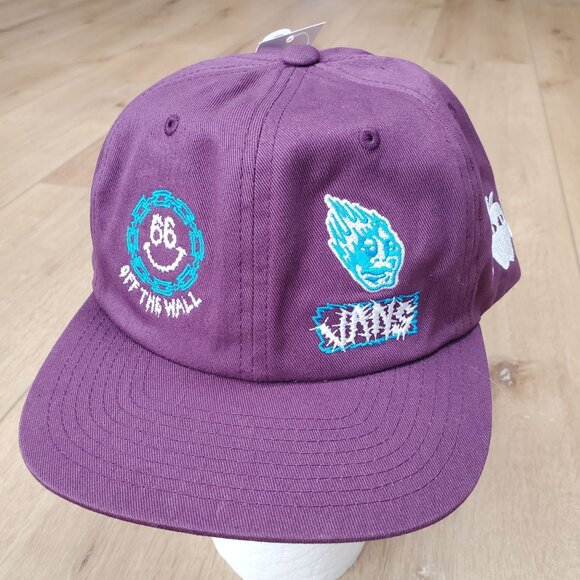 NEW Vans Hat Whammy Low Unstructured Purple Blackberry Wine Snapback Cap Logo - Picture 1 of 8